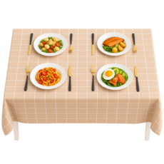 펄픽스 감성적인 인테리어 방수 식탁보 4인용, 4인(137X180cm), 브라운체크, 1개