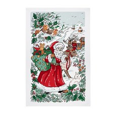 크리스마스 소품 장식 패브릭 포스터 파티용품 선물 주방소품 티타올 벽장식 파티소품 울스터위버스, 1개, 크리스마스 산타, 패브릭 포스터 티타올