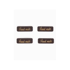 패션스타트 핸드메이드 우드라벨 다크브라운 4개입, 4개