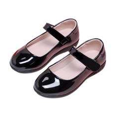 위드엠제이 여아 주니어 심플 에나멜 블랙 구두