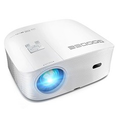 Goodee 스마트 4K 1080P 프로젝터 - WiFi 및 블루투스가 지원되는 비디오 프로젝터 홈 시어터용 영화 야외 돌비 오디오 줌 휴대용 TV 스틱 넷플릭스/아마존 프라임