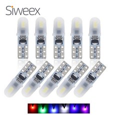 10피스 T5 자동 대시 보드 조명 2 3014 SMD 독서 계기판 램프 극성 없음 Led 전구 흰색 12V DC, 07 파란