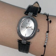 [수앤수][고퀄] 엠마 클래식 실버 가죽 손목 시계 (25W003)