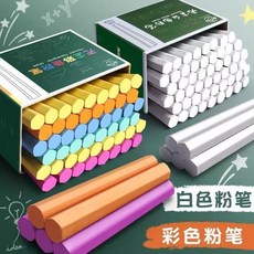 優選 彩色粉筆無毒黑板報專用兒童多色無塵家用教學白色圓形彩色粉筆 副廠商品, 1個, 限時搶購 1支白色