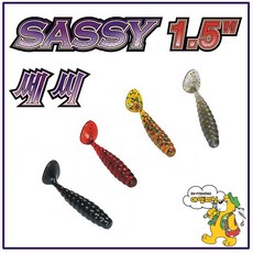 JRC 쎄씨1.5인치 웜 SASSY40/쏘가리 배스 꺽지 산천어, 19모토오일그린펄, 1개