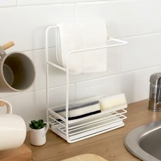 화이트 주방 싱크대 수세미 행주 장갑거치대 스텐선반oto9+5bza