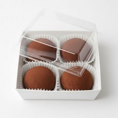 서흥이앤팩 두바이쫀득쿠키 포장용기 정사각 샌드위치 베이커리 케이스 세트 (120x110x35mm) / 투명뚜껑+종이용기, 10개, 화이트