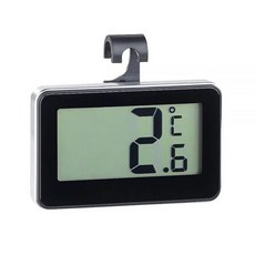 온도계 디지털 냉장고 및 냉동고 온도계 가정용 습도 계량기 IPX3 방수 LCD 디스플레이 무선 행잉 후크, Black, 02 블랙