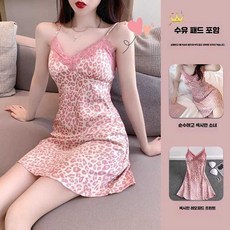 핑크 레오파트 제품 슬립 원피스, 1개, 31. XL (115-130 lbs) 흰색 패드