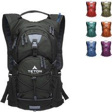 테톤 오아시스 하이드레이션 백팩 - 하이킹 달리기 자전거 타기 타기를 위한 가벼운 워터팩 – 18L/22L 사이즈 바느질 레인 커버 남녀 모두에게 적합, 18 Liters, Onyx, 오닉스