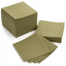 AH AMERICAN HOMESTEAD 종이 칵테일 냅킨 - 리넨 같은 일회용 음료 바 12.1 x 12.1cm(4.75 4.75인치) 벌크 정사각형 파티 또는 결혼식에 이상적, Olive