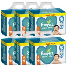 데코마당 유로 팸퍼스 3세트 유럽산 베이비드라이 밴드형 기저귀 pampers 아동공용, 540매