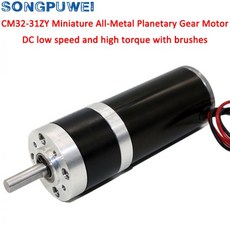 Bringsmart 저소음 0.5-47kg.cm 높은 토크 32-31ZY 브러시 유성 기어 모터 12v 24v DC 감속기 자동화 장비, [14]80RPM_[02]24V, 1개