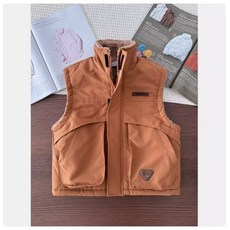 AC4498 남아 키즈 주니어 겨울 가을 봄 고퀄 면혼방 양털 털안감 카고 하이넥 집업 베이직 캐주얼 다운패딩 조끼 베스트 경량 소프트 방한 보온 데일리룩