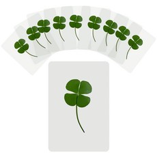 리드홈 행운가득 생화 네잎클로버 코팅 카드, 10개, 그린