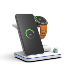 라온 3in1 고속무선충전기 갤럭시워치8 호환 갤럭시s z플립 폴드 버즈 무선충전, 1개, 화이트