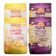 미션 토틸라 칩스 갈릭 앤 버터플레이버 170g + 치즈 플레이버 170g, 2세트(총4개)