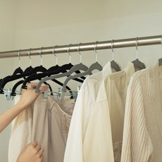 모넌 벨벳 논슬립 옷바지걸이 세트10개입 블랙그레이, 그레이10개입