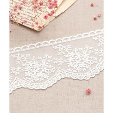 퀼트스타 안개꽃 스캘럽 오간자 자수레이스_화이트 174, 1개, 화이트