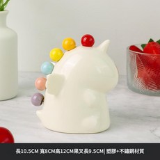 創意卡通水果叉套裝 不鏽鋼叉子 擺件, 白色獨角獸1個裝6叉, 1個