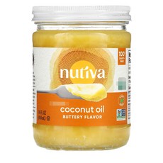 Nutiva 유기농 코코넛오일 버터 맛 414mL(14fl oz) 1팩, 414ml, 1개