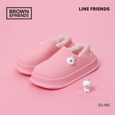 LINE FRIENDS BROWN&FRIENDS 可踩腳跟毛毛鞋