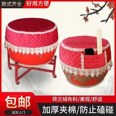 大鼓牛皮鼓龍鼓戰鼓中國鼓紅鼓堂鼓成人兒童演出鼓跳舞鼓威風鑼鼓 副廠商品, 1個, 18寸龍鼓+鼓棒+鼓架+三色方巾+鼓套, 18寸龍鼓