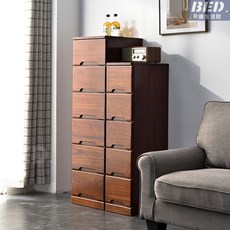 免安裝實木斗櫃夾縫收納櫃，20/25/30/35/40cm超窄多層抽屜式床頭儲物櫃, 夾縫櫃25cm寬（咖啡色/白色）6層