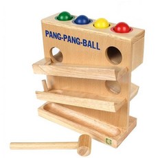 영유아 원목구슬 통과시키기 팡팡 망치놀이세트/ 손힘기르기 15개월 집중력발달, 혼합색상, 1세트