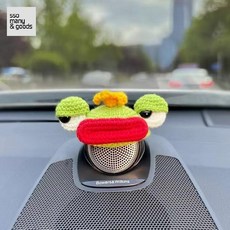 자동차 오디오 크리스마스 장식 스피커 루돌프 머리띠 센터 니트 뜨개질 인테리어 꾸미기 소품, 소시지 부리 개구리  오디오 범용