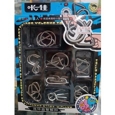 KAYIJIA 連環益智解扣 金屬解鎖玩具套裝 挑戰邏輯思維 鍛鍊手眼協調, 銀, 1個, 16片