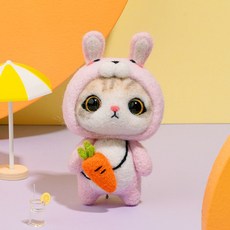 치프몰 양모펠트 DIY 패키지 세트, 198_토끼 고양이, 1개