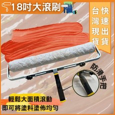 大力夯專業五金 18吋大滾刷 油漆滾筒刷 可伸縮替換滾刷套 防滑手把 適用大面積塗刷, 1個, 18英吋滾刷+18英吋滾刷套*1
