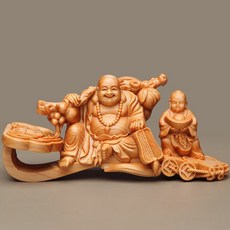 崖柏 彌勒佛 附小童子, 如圖所示, 1個