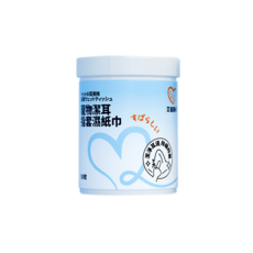 ipetaally艾寵聯萌｜寵物潔耳指套濕紙巾（犬貓通用）SGS認證 金縷梅保濕 迷迭香植萃驅蟲 一指清耳垢耳蟎, 50個, 1個裝