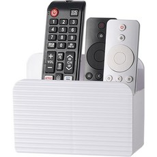 침대 옆 벽 리모컨 캐디 수납 정리함 스탠드 박스 2개 또는 4개 리모컨용 LINFIDITE 접착 TV 홀더 벽걸이 - Whtie 수량 1, 1 Pcs Fxed, White