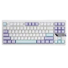 브이지엔 V87 V2 RGB 플래그십 커스텀 87키 3모드 유무선 기계식 키보드, 제조사축, 바람축, 화이트 + 퍼플