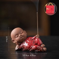 선 스틱 향로 인테리어 향꽂이 테이블용 실내용 소형 향기, 레드+선물 상자, 기본 향