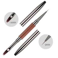 BQAN 더블 엔드 네일 펜 브러쉬 접착제 광선 요법 UV 젤 라이너 듀얼 아크릴 아트 페인팅 매니큐어 도구