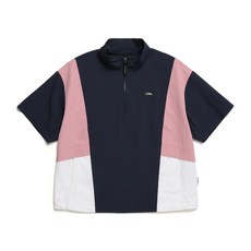 내셔널지오그래픽 N2WFT190 여성 베어리 우븐 배색 반팔 아노락 DEEP SEA NAVY