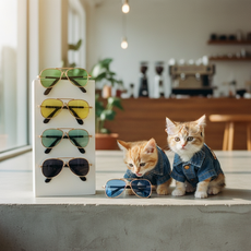 반려동물 패션 선글라스 애견 고양이 보안경 고글 7cm, 6-애완선글라스-분홍, 1개