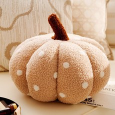 인스타 감성 거실 소파 쿠션 커버 레트로 플라워 디자인 침대 옆 창가 브라운 쿠션 침대 헤드 쿠션 (솜 포함), 단독으로 하나, 테디 벨벳 카키색 물방울무늬 호박 28cm 속솜 포함