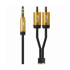NETmate 초슬림 스테레오 to 2RCA 케이블 0.3M NMA-MK03SRN 골드메탈 OFC 무산소동선 RCA2선 금도금 3.5ST, 상세페이지 참조, 상세페이지 참조, 1개