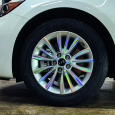 아이리온 K7 프리미어 호환 17인치 휠스티커 홀로그램 카본 튜닝 용품 악세사리, 03_17인치_무광카본 블랙, 1개