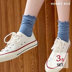 메리삭스 밀크티 발목 프릴삭스 3족 세트 199896, 여성 옐로베이지