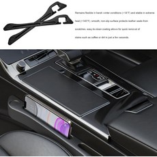 스불히아 카시트 갭 필러 2개 수납 슬롯이 있는 노드롭 자동차 시트 가드 1개 중 시트와 콘솔 사이의 다기능 정리함으로 물품 낙하를 방지합니다