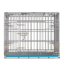 접이식 이동장 애견 켄넬 반려 철장 스테인레스 휀스 사각, 10.5인치 35-26-33cm 업글 버전, 냉간 인발강 은색 + 검정 팔레트