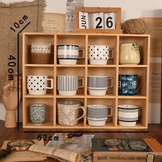 원목 나무 칸막이, 1단, 내추럴 우드 대형 12칸