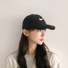 [정품] 나이키 남녀공용 볼캡 야구모자 스우시 커플 블랙 모자