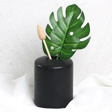 디퓨저 세라믹 용기 - 플랫라운드 블랙 170ml, 1개